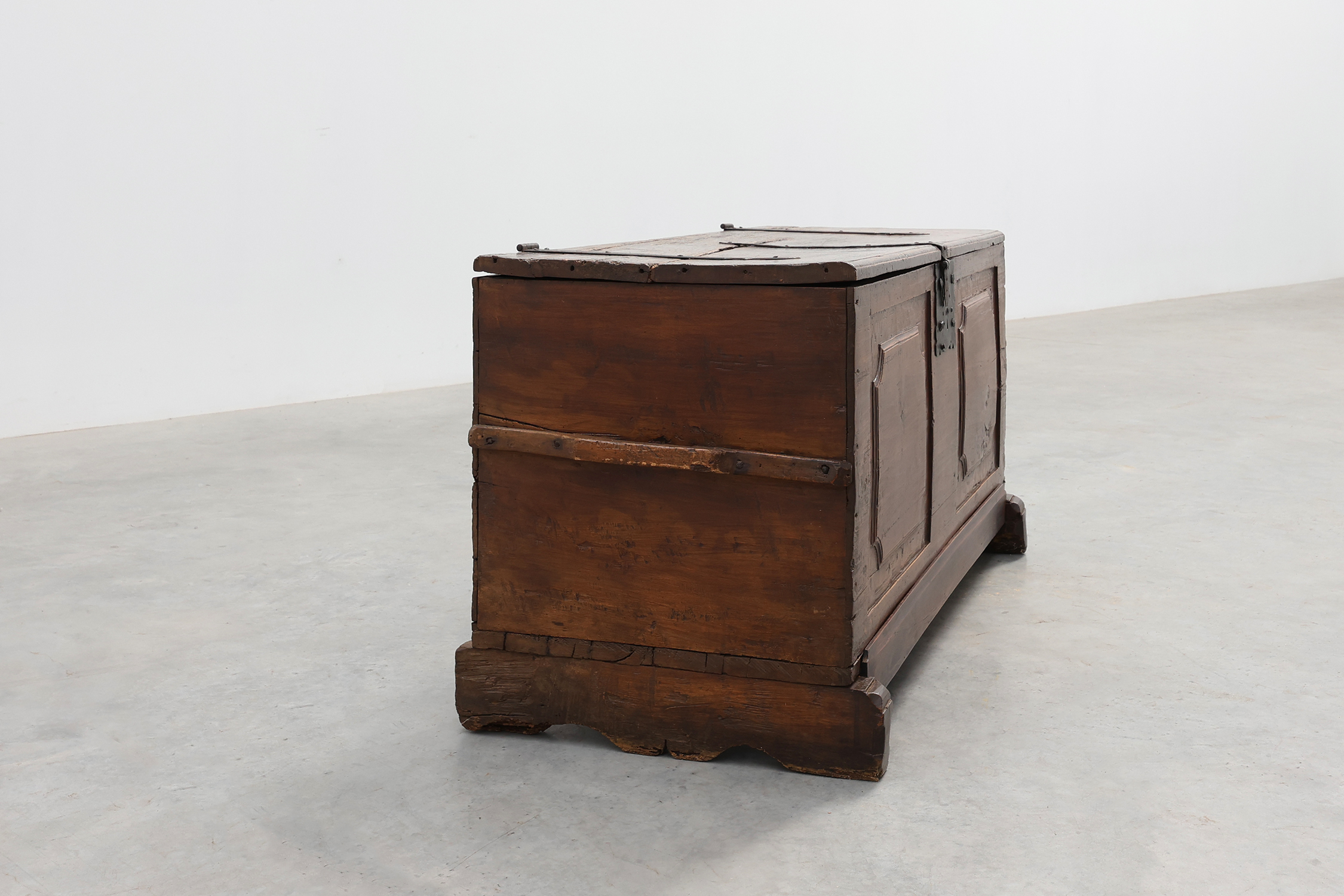 Flemish Oak Blanket Chest with panelled front and iron lock, dated 1825thumbnail